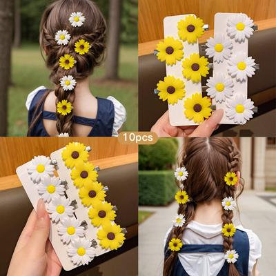 10 Fermagli per Capelli Girasole Fermagli per Capelli a Fiore Dolci ed Eleganti Adatti per l'Uso Quotidiano Accessori per Capelli