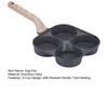 4-Cup Nonstick Egg Pan 4-in-1 Breakfast Pan with Wooden Handle Fast Heating Aluminum Omelette Skillet Pancake Eggs Burger Bacon Frying Pan