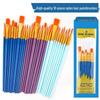 10-Piece Blue Handle Nylon Gouache & Watercolor Brush Set