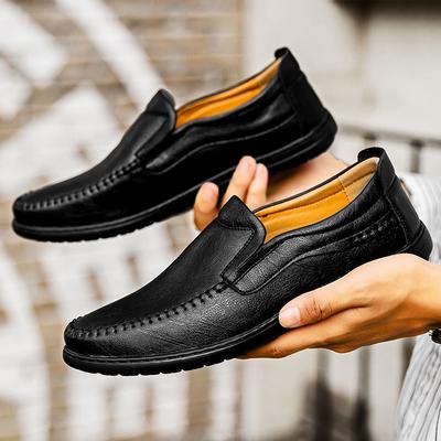 Fashion New Breathable Male Loafers Handmade Casual Leather Shoes for Men Walking Shoes Outdoor Slip On Footwear Handmade Business Flats
