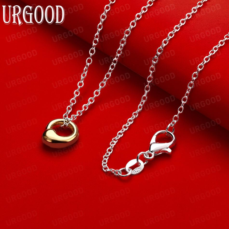 Minimalist Small Circle Pendant Necklace In 925 Sterling Silver - Beautiful Wedding Jewelry