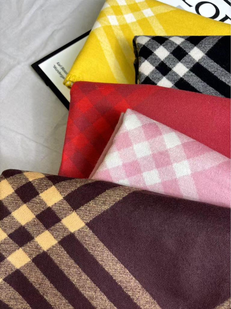 2025 Winter Women's Double-Sided Plaid Scarf - Imitation Cashmere, Korean Style, High-End, Warm & Versatile