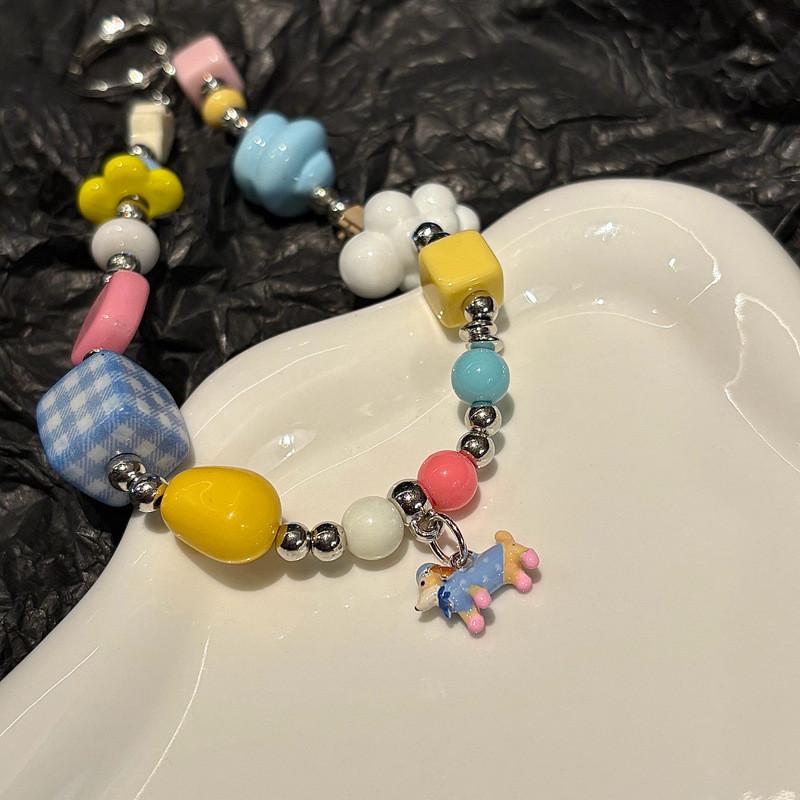 Style Dog Pajama Phone Lanyard With Colorful Beads For Girls And Boys