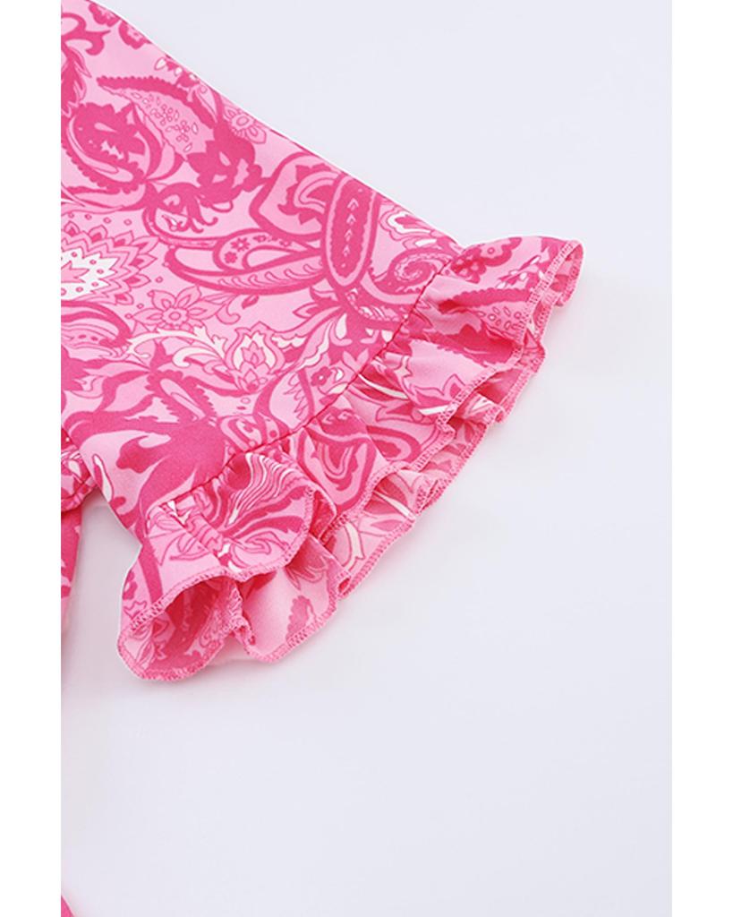 Azura Exchange Boho Paisley Print Ruffle Tiered Maxi Dress