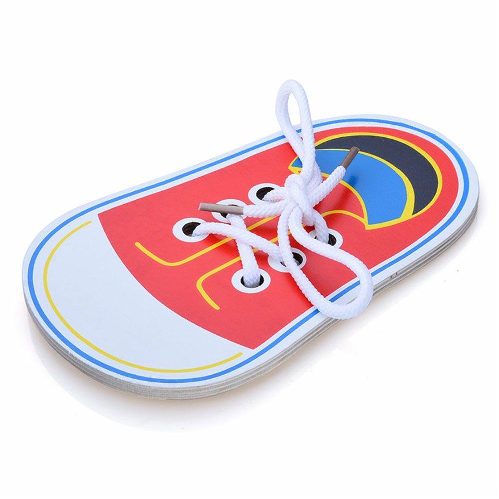 Funny Teaching Children Learning Tie Shoelaces Toys Educational Toys Wooden Shoe Lace