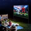 Projector Screen with Stand, 100 inch 16:9 4K 1080 HD Outdoor Movie Screen with Stand, Wrinkle-Free Projection Screen with Bar Feet and Carry Bag, for