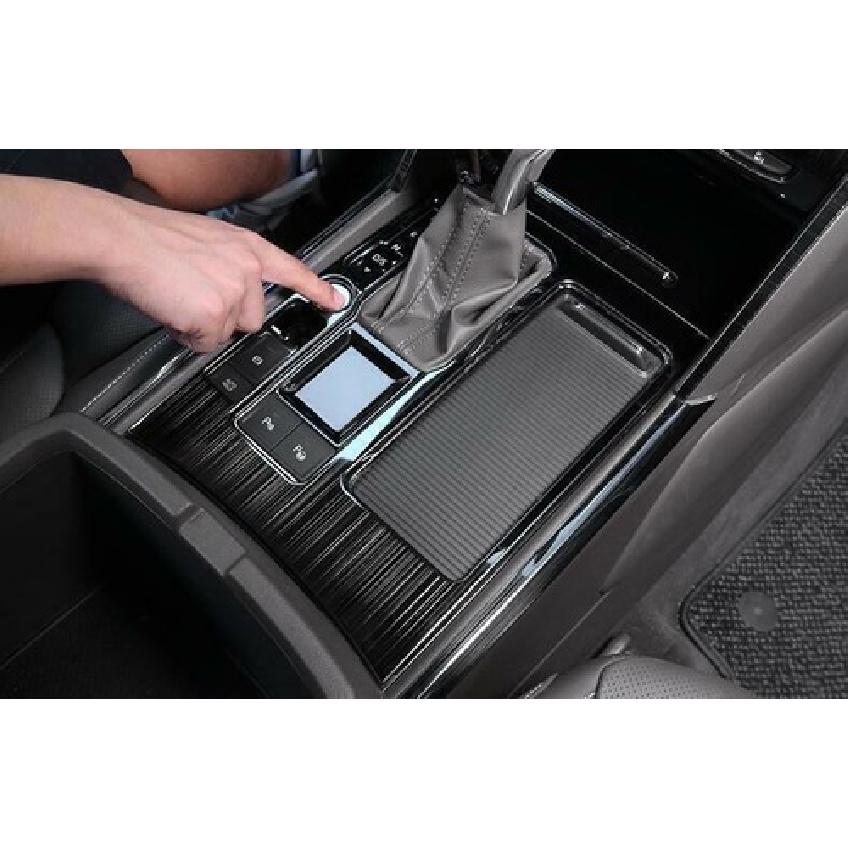 For VW Teramont Atlas 2018- Black Steel Middle Console Gear Shift Panel Trim