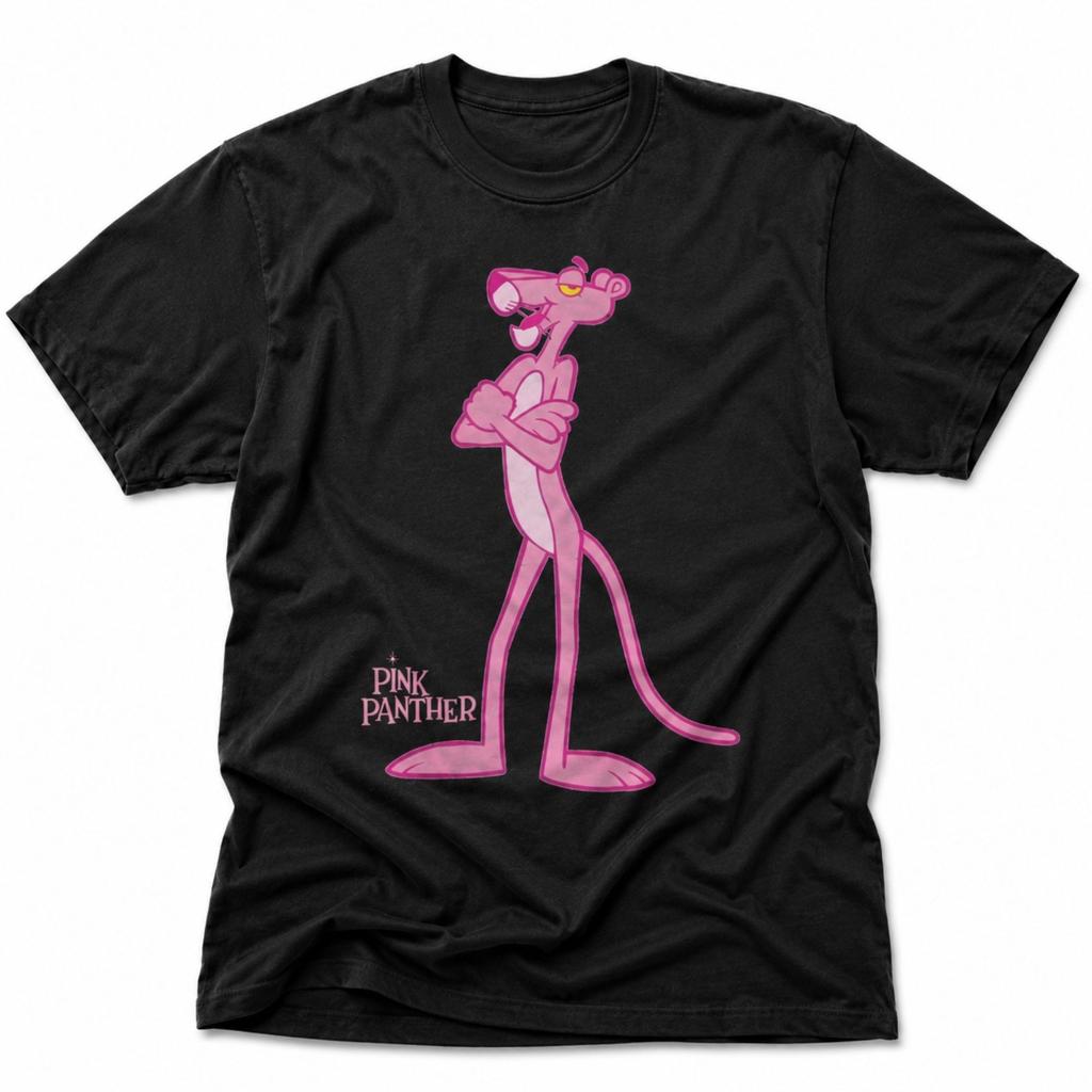 Pink Panther Cartoon Graphic T-Shirt Vintage Retro Character Tee