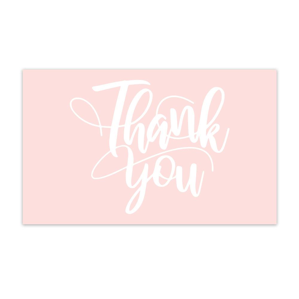 10-30pcs 9cm*5.4cm Pink Flowers Thank You Cards For Gift Card Box Package Decoration Shopkeeper Baking Small Business