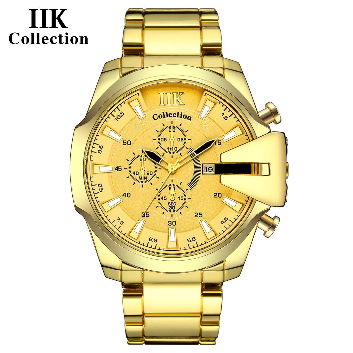 

IIK Collection Мужские часы с большим циферблатом Многофункциональные часы с календарем Кварцевые часы