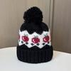 Fair Island Jacquard Apple Wool Hat Ladies Season Cute Hairball Knitted Hat Warm Ski Hat