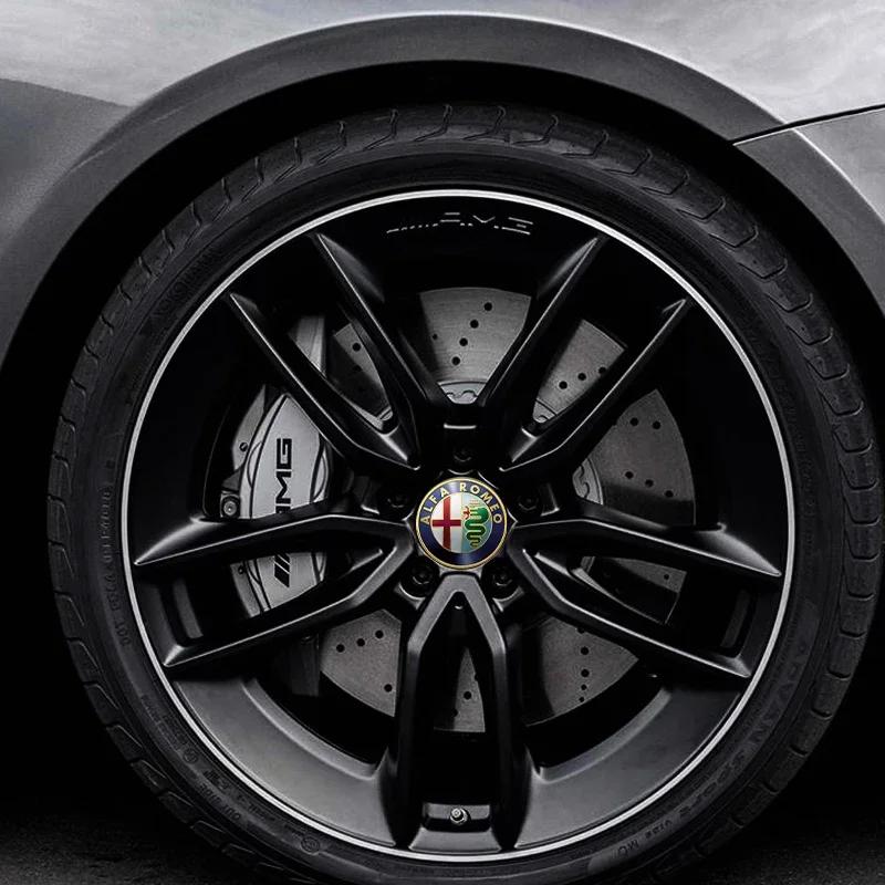 Car Stickers For Alfa Romeo Car-styling 4pcs 56mm Auto Wheel Center Hub Caps Badge Decorative Sticker For Alfa Romeo Giulietta S