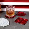 Diy Crystal Epoxy Hexagon Square Coaster Mirror Silicone Mold Dish Tray Mold for Casting with Resin Concrete Cement