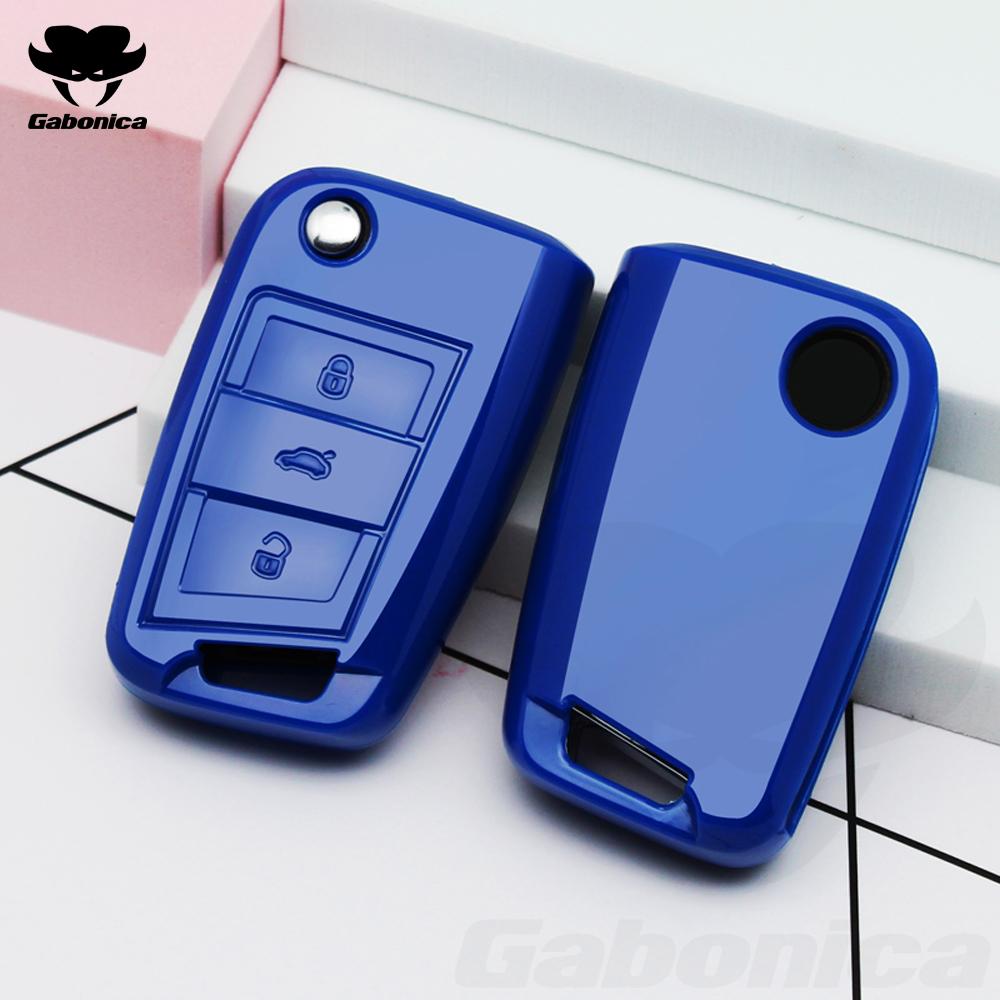 New Soft Tpu Car Key Cover Case Shell Fob For Volkswagen Vw Golf 7 Mk7 Seat Ibiza Leon Fr 2 Altea Aztec Fob Keychain Accessories