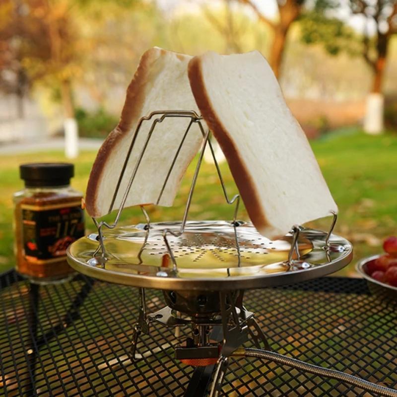 1PC Stainless Steel Toaster Rack Foldable Portable Toast Rack Outdoor Camping Multi-Purpose Stove Grill Bread Baking Tool