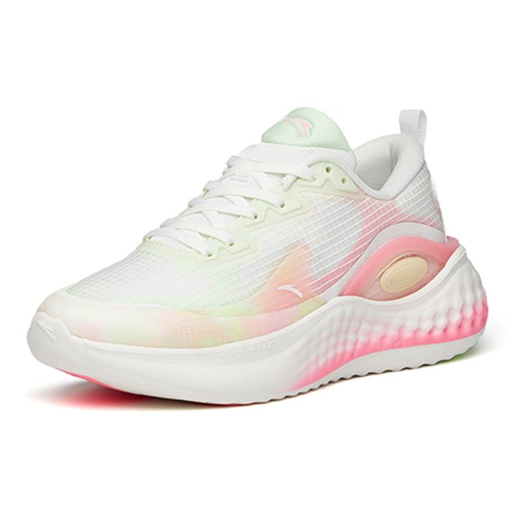 New Anta Cushioned Slip Resistant Low Top Running Shoes Women's White Green Pink 122145556S-6