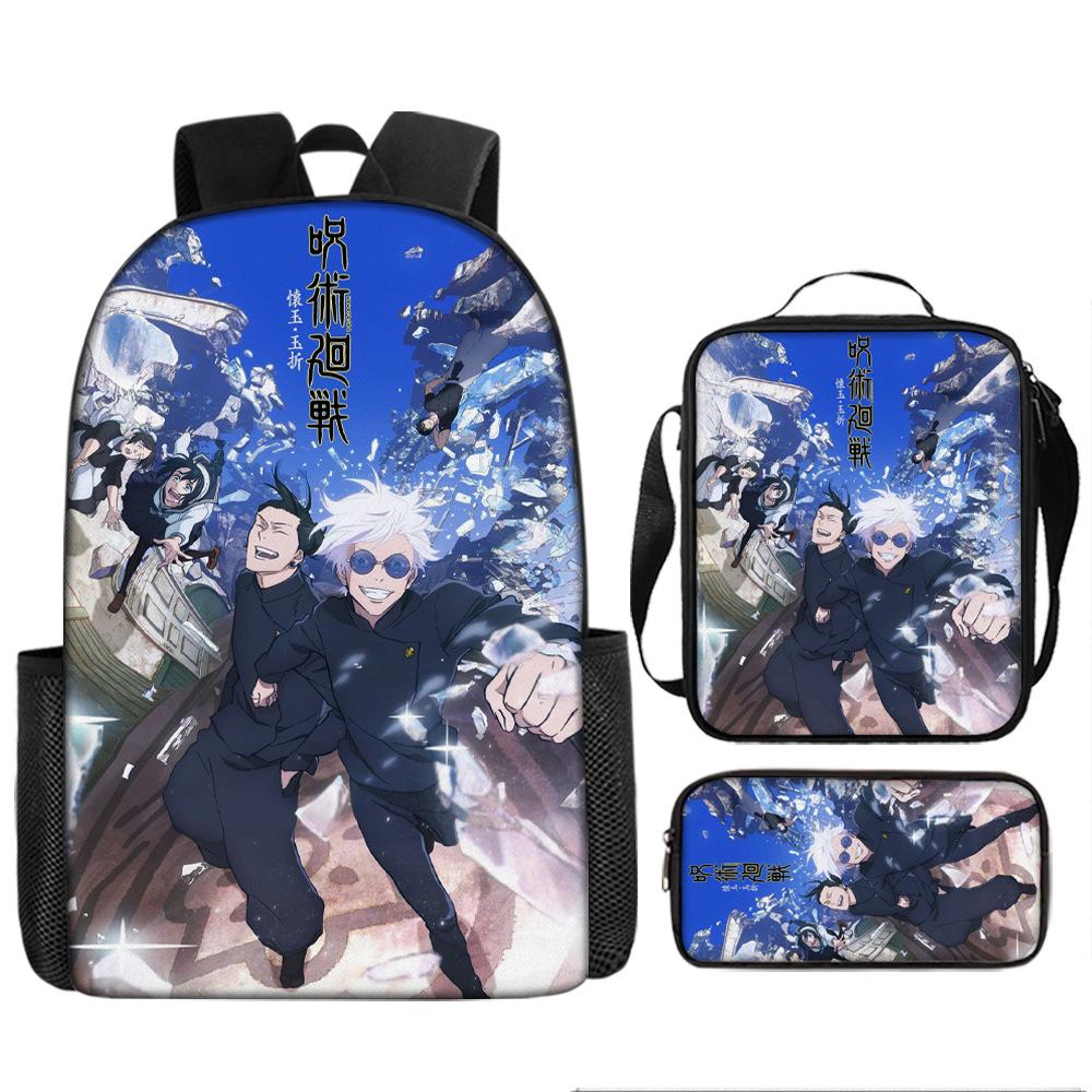 Spell Return Battle School Bag Elementary School Student Animation Backpack Large Capacity Three-piece Set