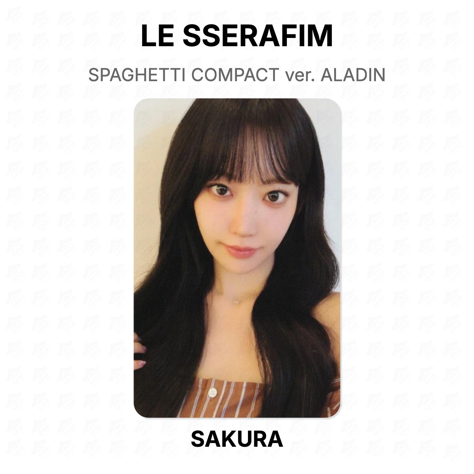 LE SSERAFIM SPAGHETTI COMPACT версия. Официальная фотокарточка ALADIN SAKURA