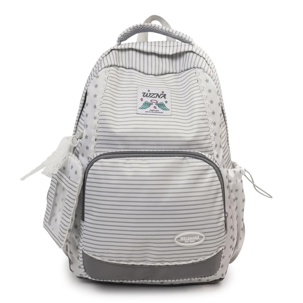 Mochila Escolar Bolsa de Viaje Informal para el Trabajo Mochila Pequeña Fresca Mochila de Estrellas Rayadas Mochila Escolar de Clase para Estudiante de Secundaria