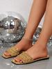 [Foreign Trade] Beautiful flat-bottomed cool slippers for women to wear high-end skirt French going out beach sandals