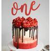 First Birthday Cake Topper - Red Glitter One Cake Decorating Supplies for Girls and Boys, Perfect for Baby Shower/Gender Revealing Party/Baby Party