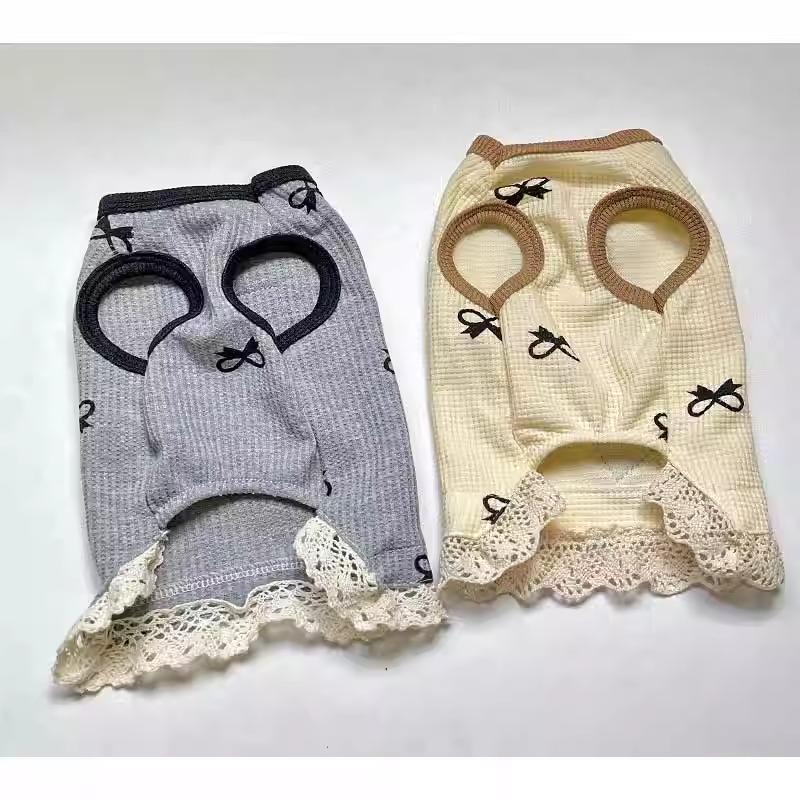 Dog clothes New lace sleeveless cute vest with traction buckle Teddy Bigbear small dog cat clothing summer