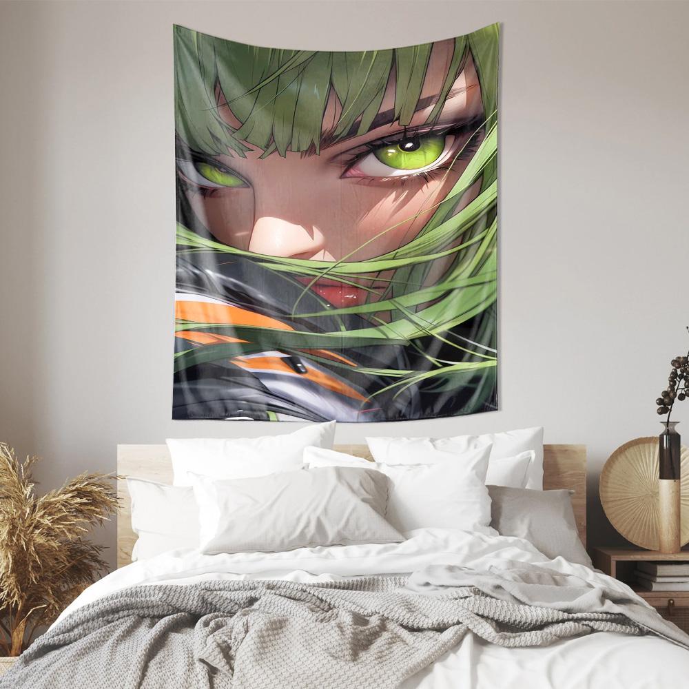 Anime Wall Hanging of a Girl with Green Hair  The Preferred Choice for Artistic Interior Decoration