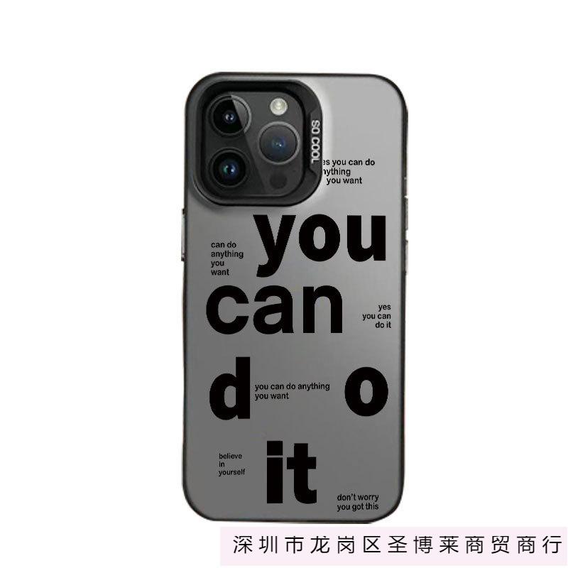Letter English Applicable Apple 16Pro Mobile Phone Case iPhone15 Color Silver 1413 Laser 12promax11xsm