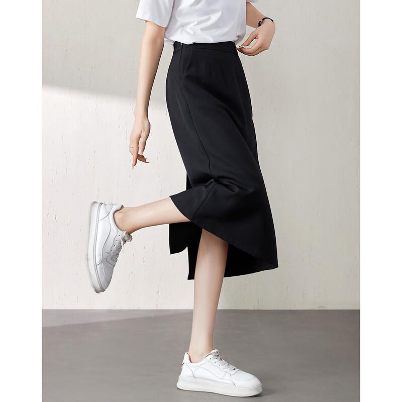 Women's High-Waist Slit Pencil Midi Skirt