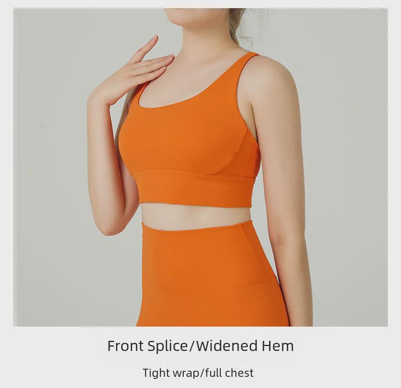 Women's Nude Yoga Suit: Cross-Back Sports Bra & High-Waist Hip-Lift Yoga Pants