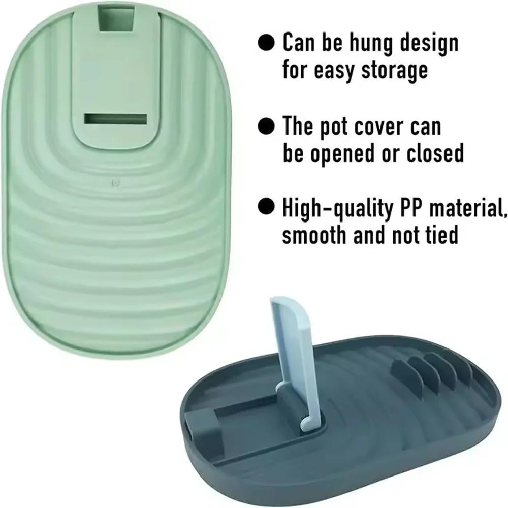 Multifunction Ladle Spoon Rest Holder Utensil Organizer Spatula Holder Racks Pot Lid Storage Pad Kitchen Storage Shelf Plastic