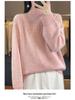 Women's Cashmere Sweater, 100% Wool, Semi-High Neck, Loose Fit, Perfect for Autumn and Winter.