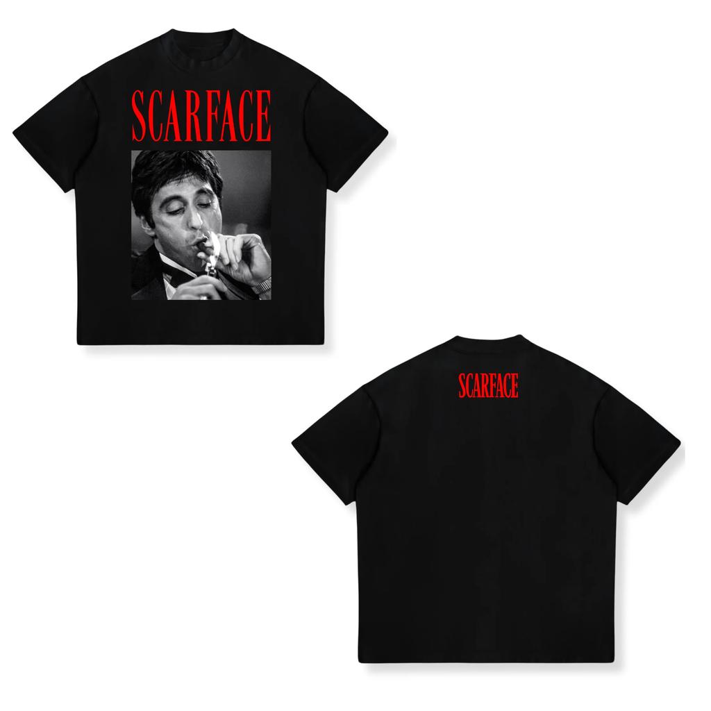 2025 Summer Scarface Al Pacino Movie Joint European and American Trend Loose Unisexs and Womens TShirts Classic Movie EleUnisexts