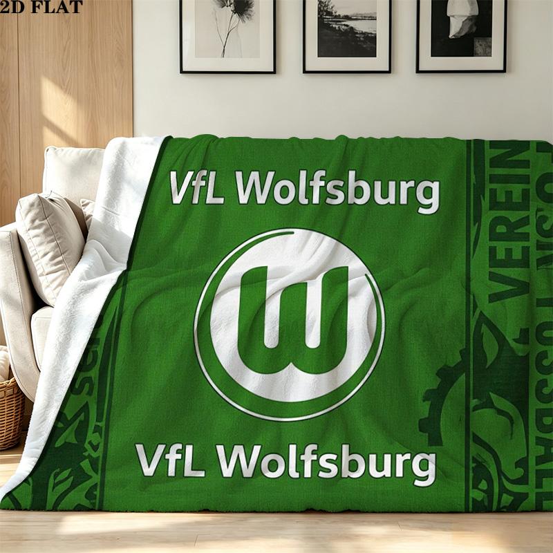 VfL Wolfsburg Print Flannel Blanket High Quality Warm Comfortable Cover for All Seasons Perfect for Gifts Home Decor