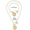 Beaded Heart Pendant Jewelry Set Crystal Pearl Necklace Set Necklace Bracelet Set  Wedding Party