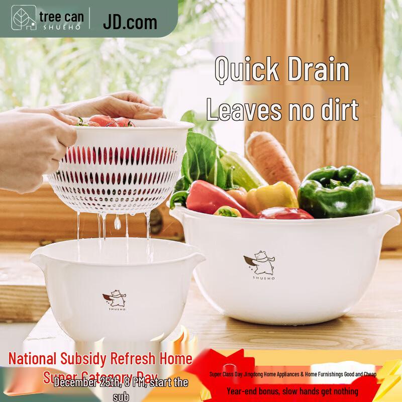 

Shukebear Plastic Double-Layer Kitchen Colander