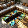 Tuniu Colorful Rainbow Striped Geometric Rug Mat for Living Room Bedroom Kitchen Floor Decor