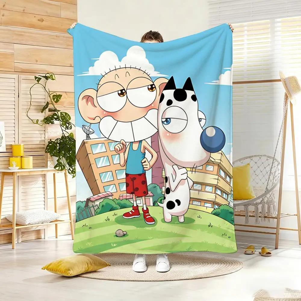 Cartoon Figure F-FunnyS SchoolS Throw Lightweight Flannel Blanket Soft Skin-friendly for Summer Cooling