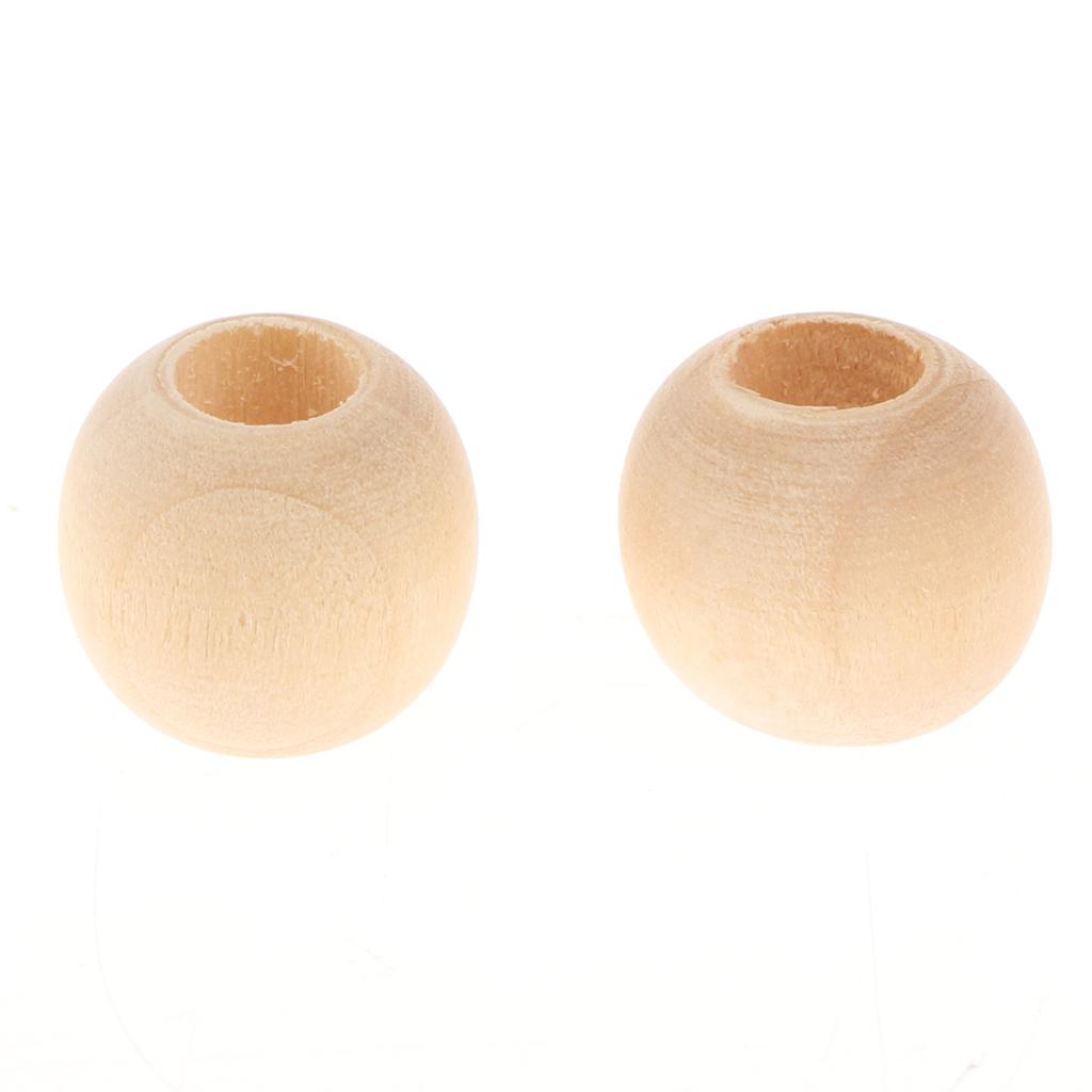 100 Stück große, runde, lose Holzperlen, 12 mm