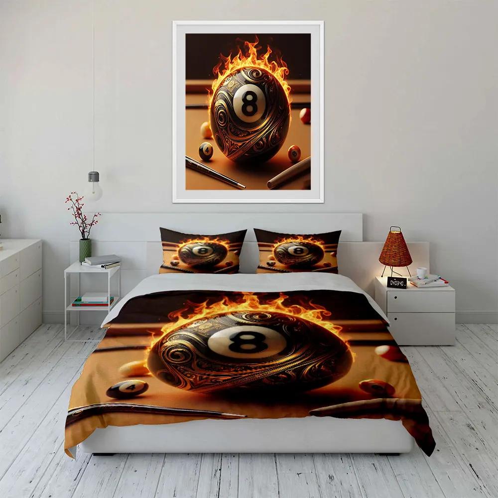"Stylish Billiard Three-Piece Set" Soft Comfortable Duvet Cover Bedding Set Included 1*Duvet Cover & 2*Pillowcases, gift