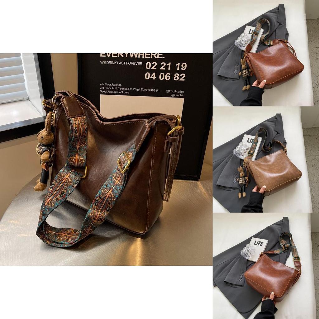 Fashionable Retro Women's Large Capacity Bucket Bag With Premium Quality And Versatile Design