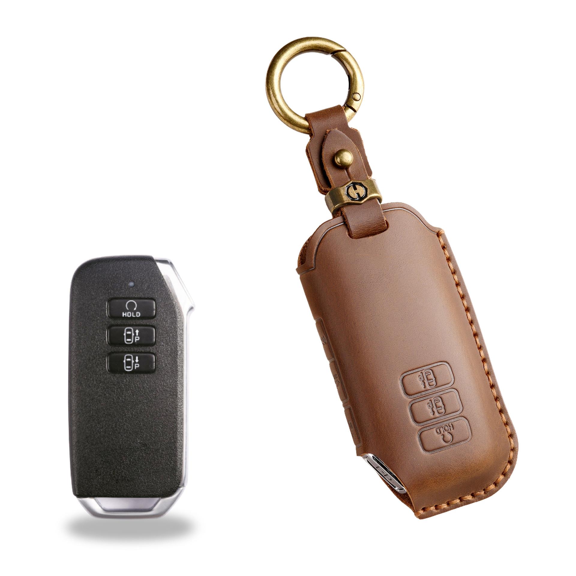 

Retro key cover for Kia/Kia Korea Kn Solanto Ka Wah Business Vehicle Handmade leather shell buckle bag коричневый