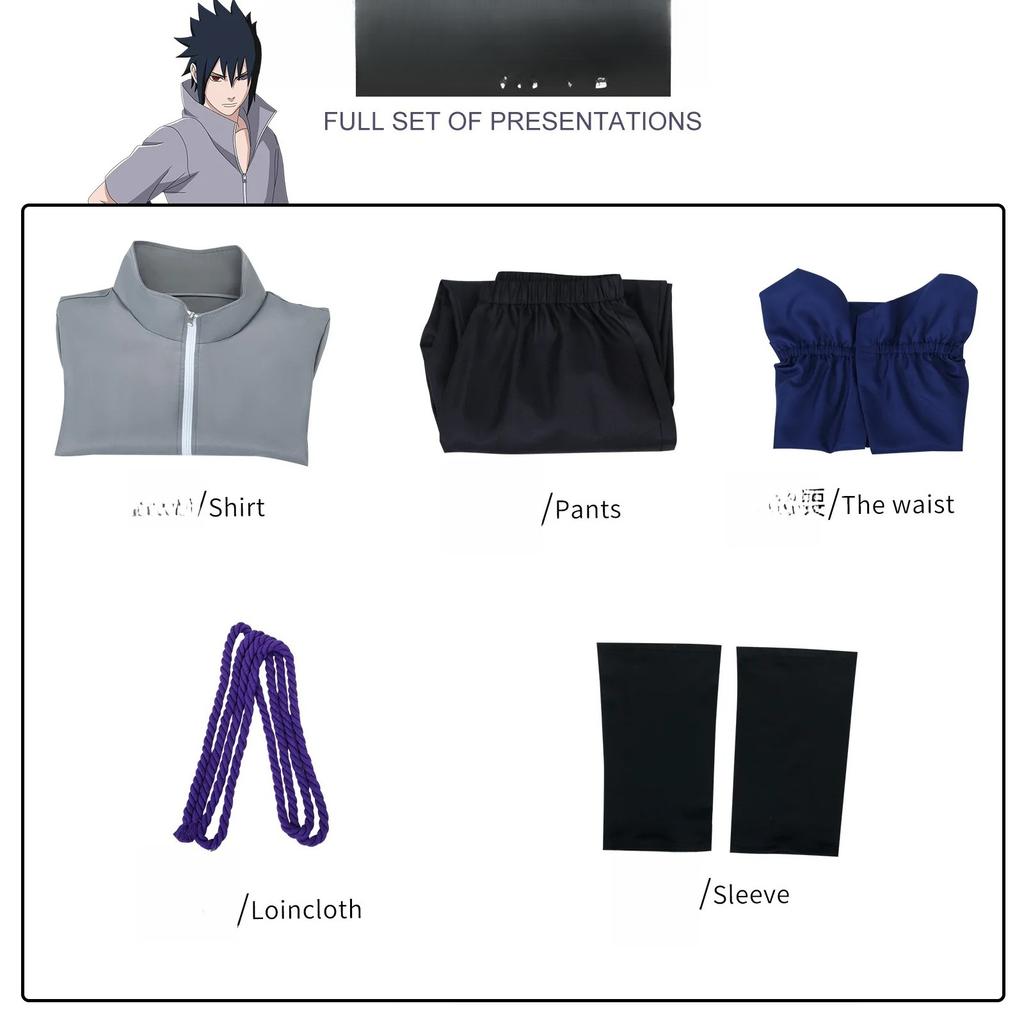 Anime Uchiha Sasuke Cosplay Outfit Halloween Costume Party Role Play Uniform Comic Clothes Outfit