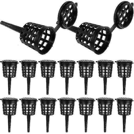 Yardwe 50pcs Bonsai Fertilizer Baskets, Fertilizer Mesh Baskets Garden Nursery Pots with Lid Planting Nutrition Cups for Succulent, Orchid, Bonsai