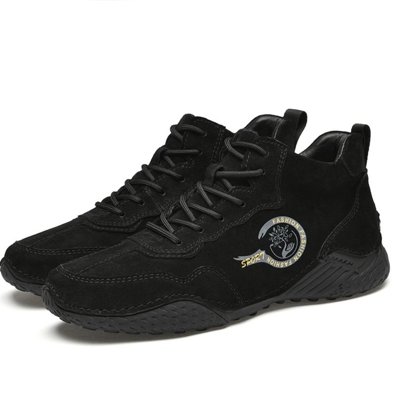 Ботинки ручной работы из натуральной кожи Мужская обувь Удобные ботильоны для мужчин Повседневная обувь Мокасины Мужские зимние ботинки 38 чёрный 3135₽