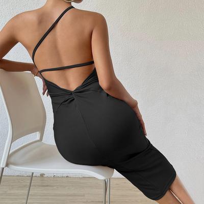 2026 New Women's Clothes Women's Sexy Sleeveless Off-Shoulder Backpack Hip Mid-Length Dress