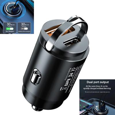 200W Mini-Autoladegerät USB PD Zigarettenanzünder-Adapter 100W Verstecktes Handy-Ladegerät 12-24V