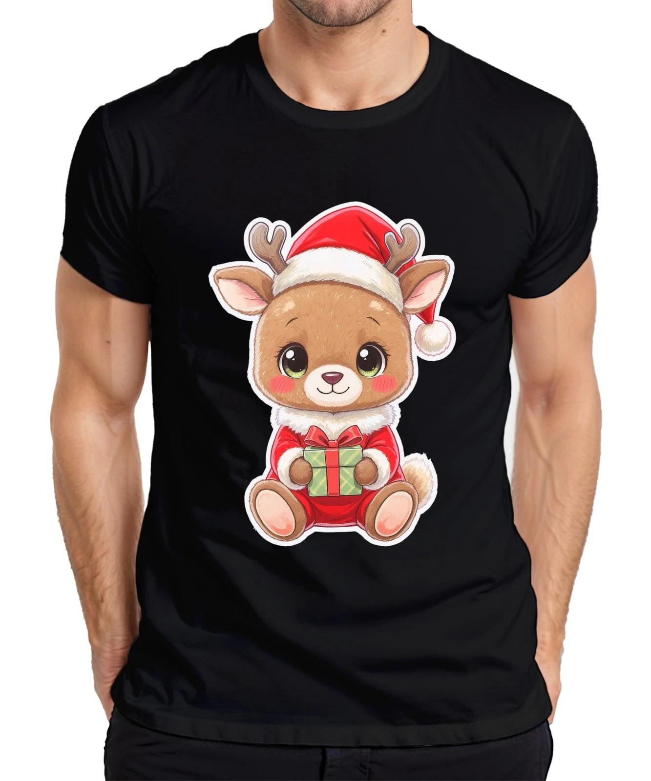 Süßes Rentier Weihnachten Geschenk Kinder Kawaii Niedlich Cartoon Herren T-Shirt XS
