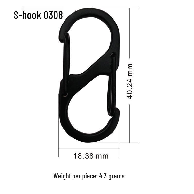 S-Shaped Double-Headed Carabiner for Backpack: High-Elasticity, Two-Way, Spring-Loaded Buckle