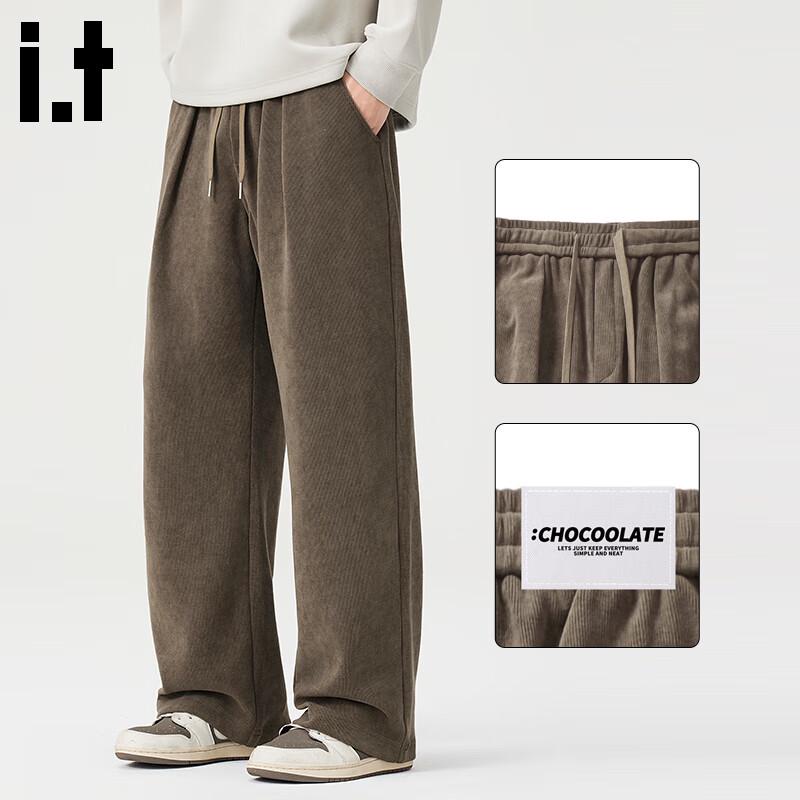 

CHOCOOLATEit Men s Winter Corduroy Wide-Leg Curved Casual Pants M